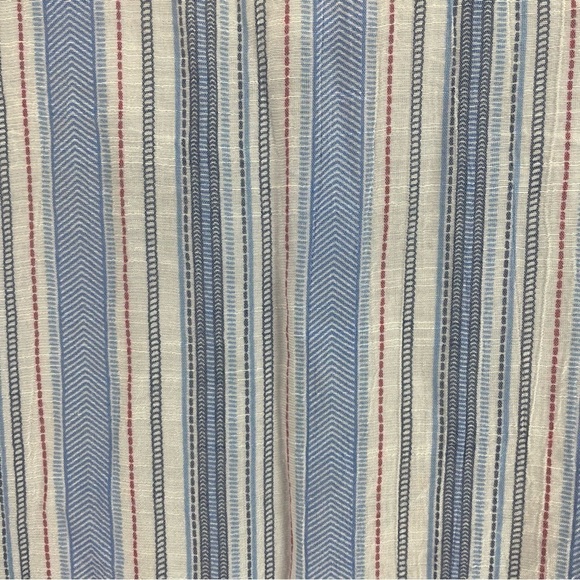 Catherines Boxy Tunic Top Blue Striped V-Neck Roll Tab Sleeves Flowy & Beachy 4X - Picture 9 of 13